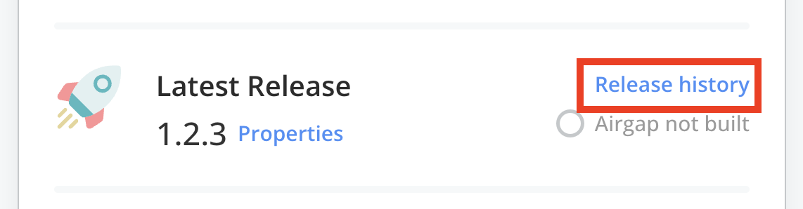 Release history link on channel card